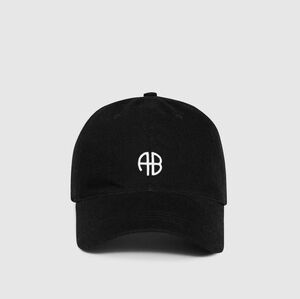 Anine Bing Black Denim Baseball Cap